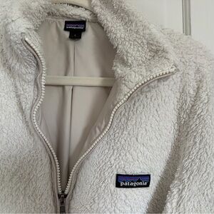 Patagonia White Sherpa Zip Fleece Jacket